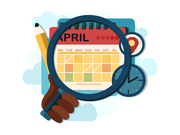 Search April Month Schedule Illustration