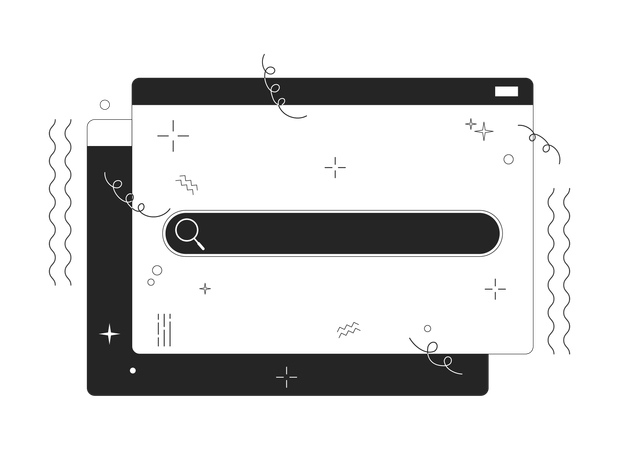 Search bar on website window  Illustration