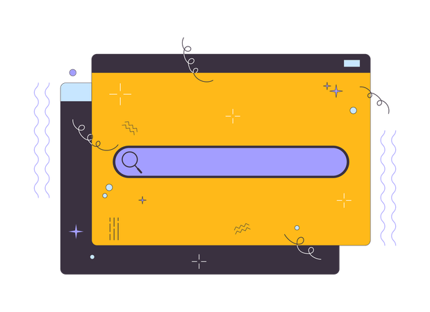 Search bar on website window  Illustration