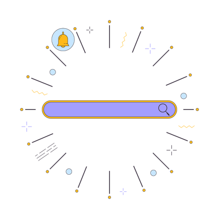 Search bar with notification bell  Illustration