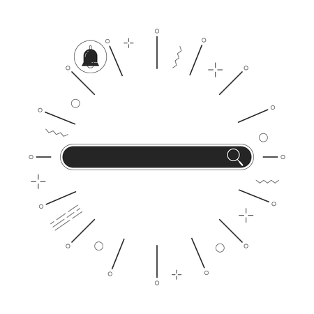 Search bar with notification bell  Illustration