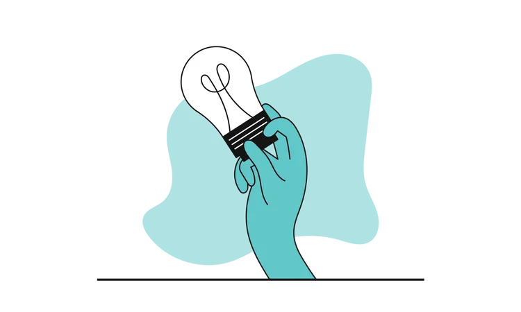 Hand Holding Light Bulb And Search Business Idea Vector Illustration Concept Creative Solution And Bright Inspiration For People Genius Invention And Smart Development Conceptual Career Illustration