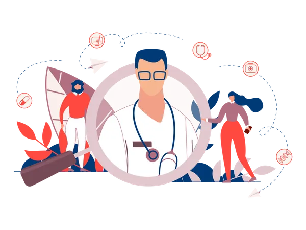 Search Doctor  Illustration