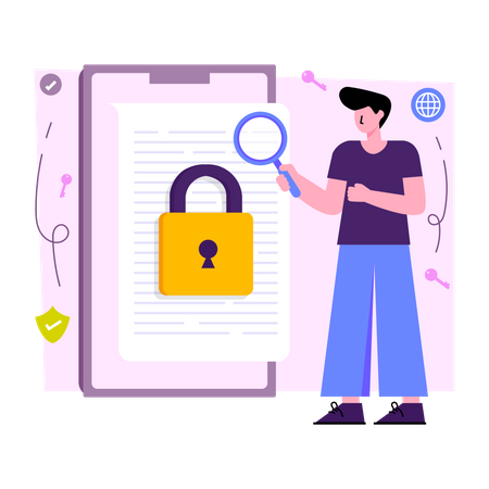 Search Document Security  Illustration