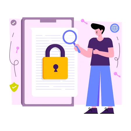 Search Document Security  Illustration