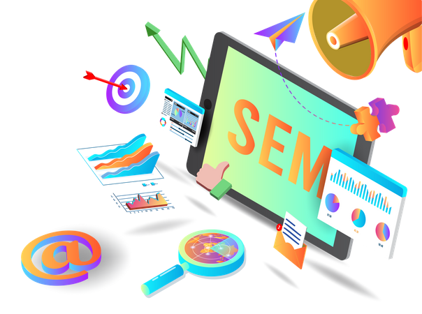 Search engine marketing  Illustration