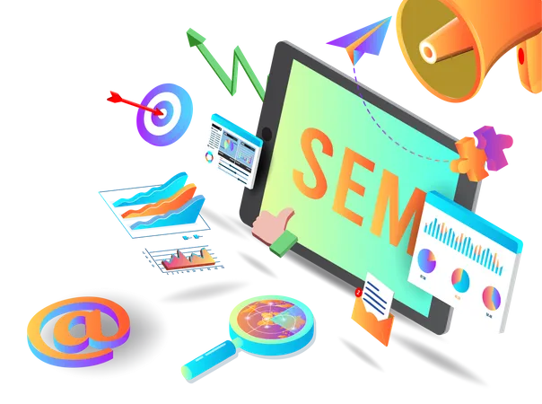 Search engine marketing  Illustration