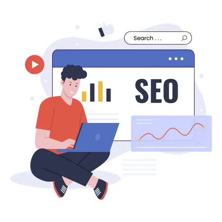 Flat Design Of Search Engine Optimization Marketing Strategy Illustration For Websites Landing Pages Mobile Apps Posters And Banners Trendy Flat Vector Illustration Illustration
