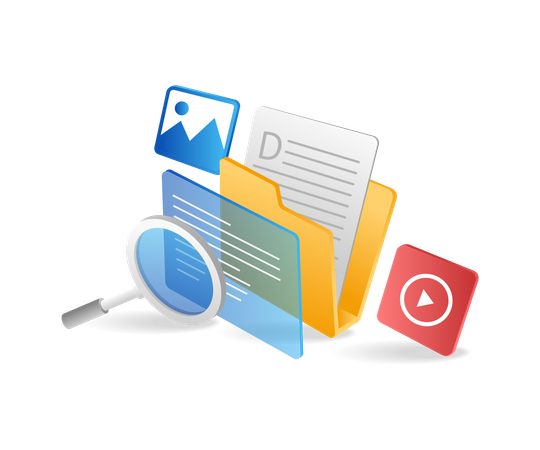 Search file in folder  Illustration