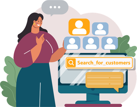Search For Customer  Illustration