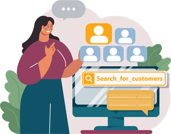 Search For Customer  Illustration