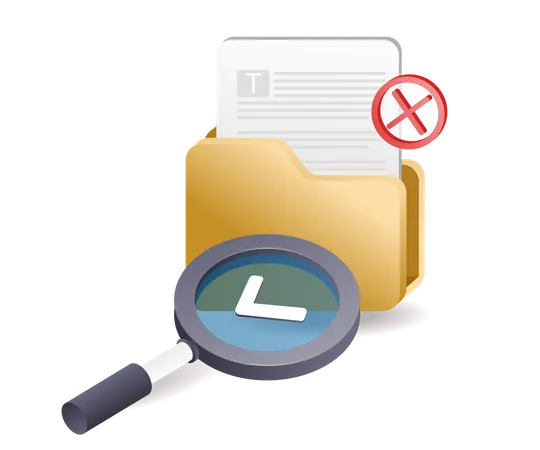 Search for error folder data  Illustration