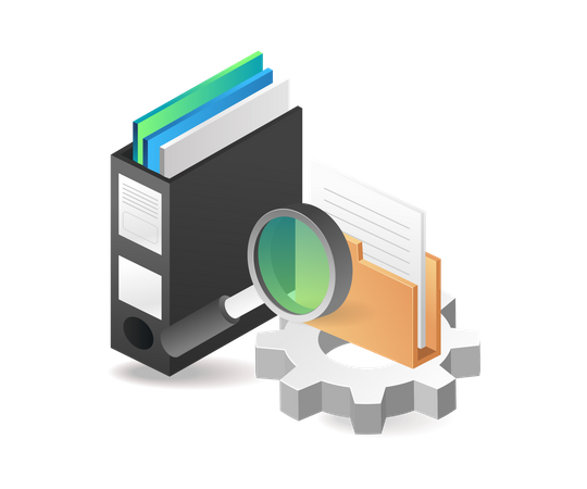 Search for file data  Illustration
