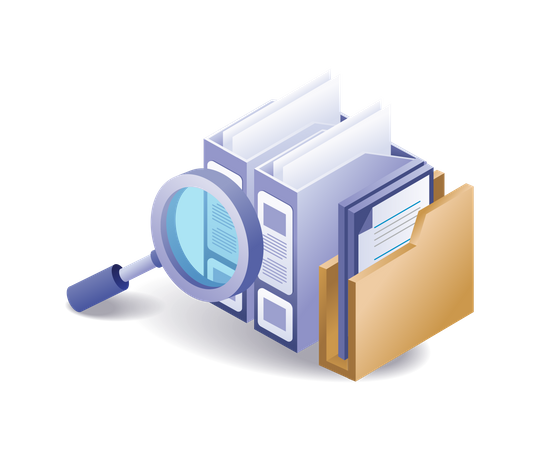 Search for files in folders  Illustration