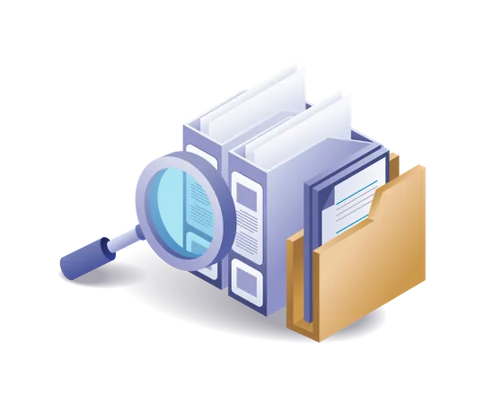 Search for files in folders  Illustration