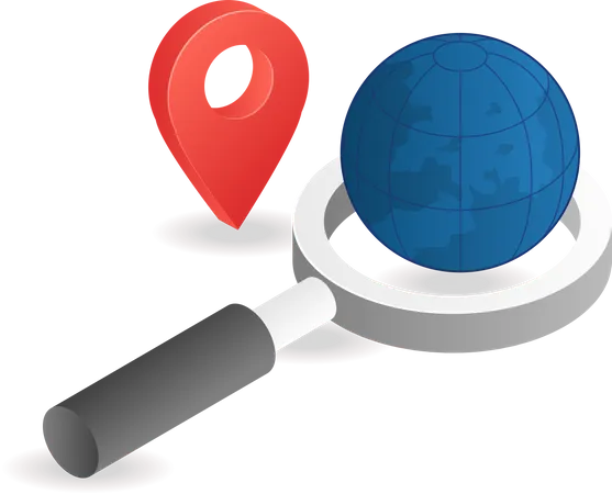 Search For Location Information On The Internet Illustration