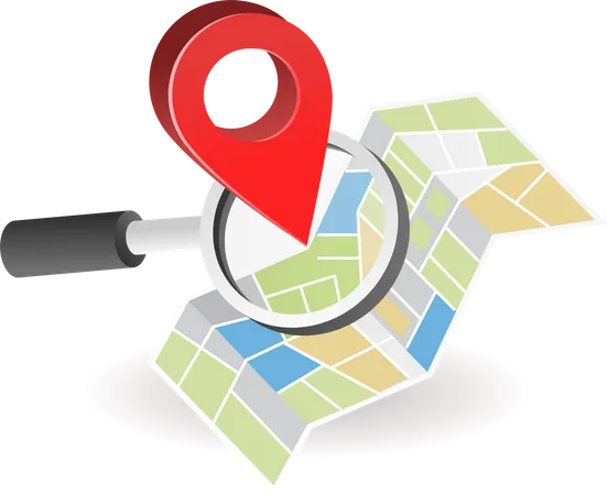 Search for location on map  Illustration