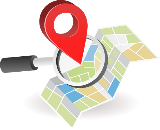 Search for location on map  Illustration