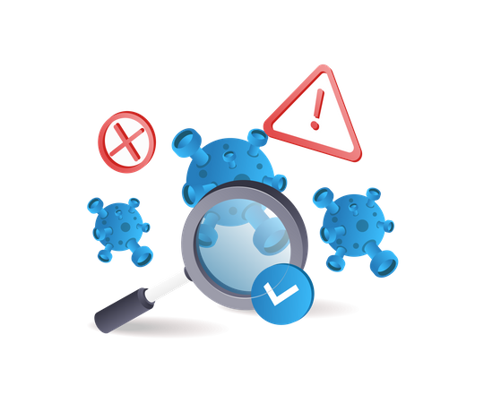 Search for viruses with scan  일러스트레이션