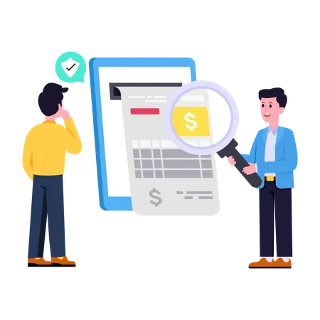 A Well Designed Flat Illustration Of Search Invoice Illustration