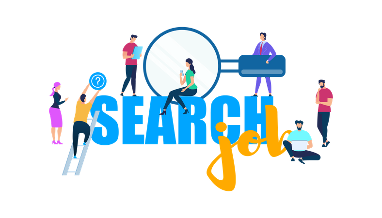 Search Job Online Illustration