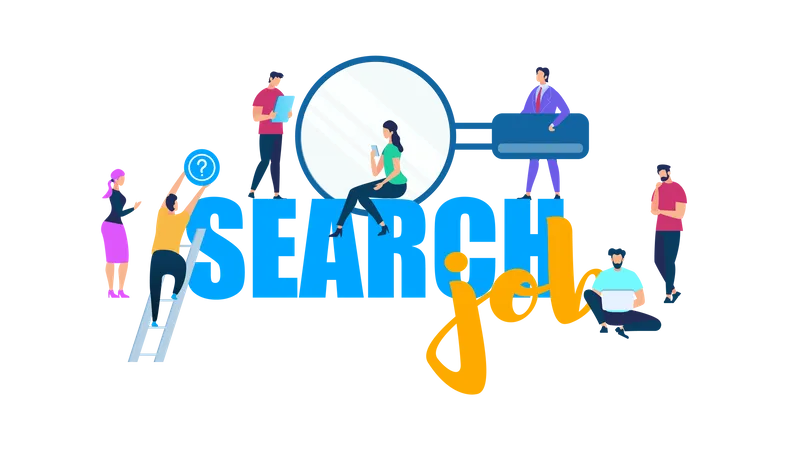 Search Job Online  Illustration