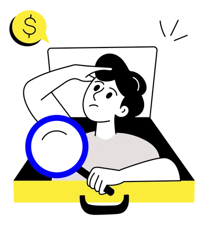 Search Money  Illustration