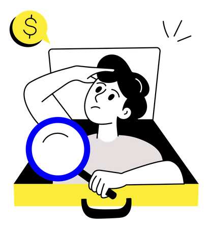 Search Money  Illustration