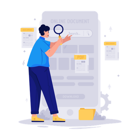 Search Online Document  Illustration