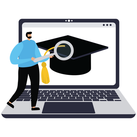 Search online education  Illustration