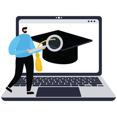 Search online education  Illustration