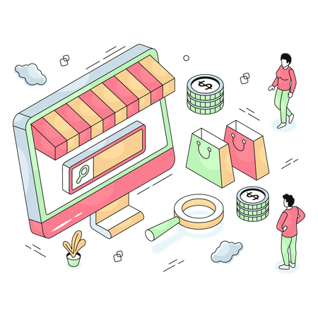 Search Shop  Illustration