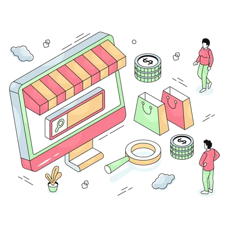 Search Shop  Illustration