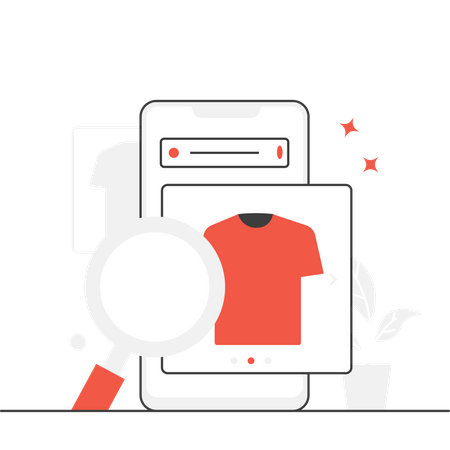 Search Shopping Items  Illustration