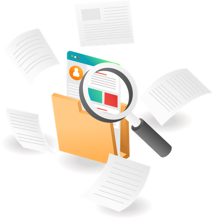 Searching data in folder  Illustration