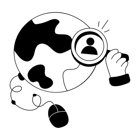 Searching employee across world  Illustration