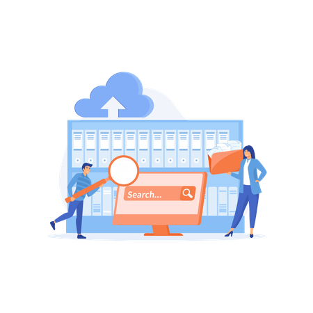 Searching Files In Database  Illustration