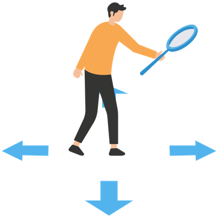 Searching for business direction  Illustration