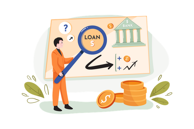 Searching for business loan  Illustration