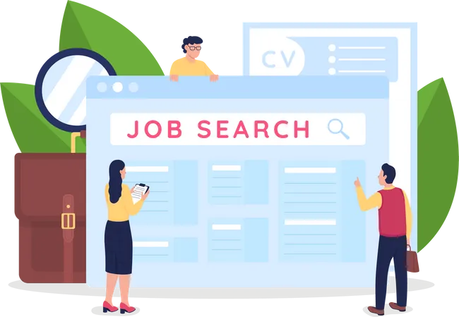 Searching for employment opportunities Illustration