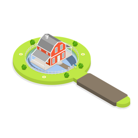 Searching for real estate property Illustration