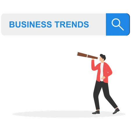 Searching for upcoming business trends Illustration