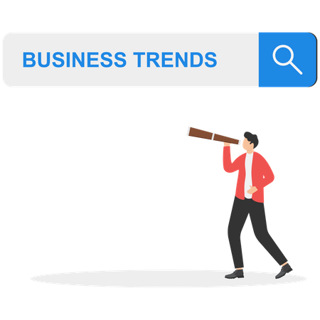 Searching for upcoming business trends  Illustration