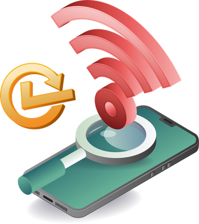 Searching for wifi network signal  Illustration