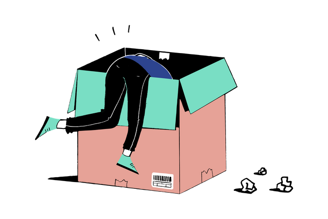 Searching in Box  Illustration