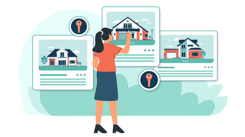 Searching Real Estate  Illustration