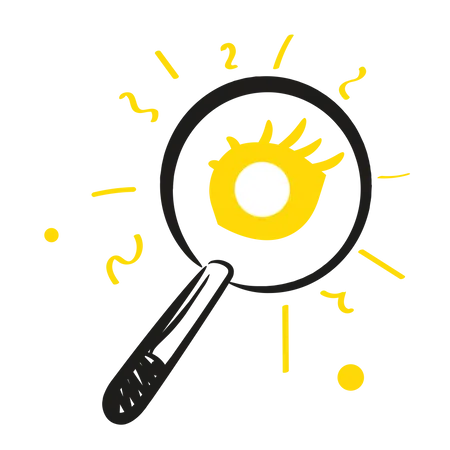 Searching using magnifying glass Illustration