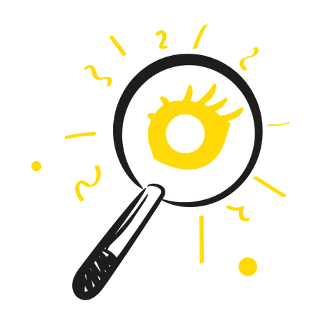 Searching using magnifying glass  Illustration