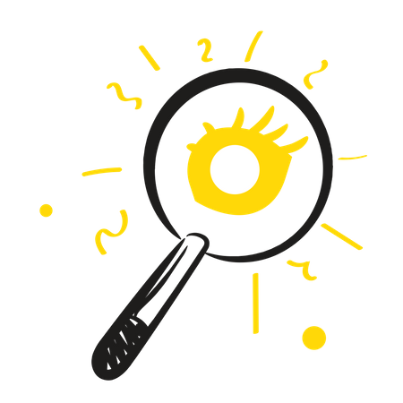 Searching using magnifying glass  Illustration