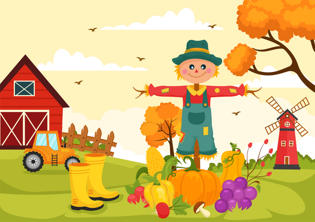 Seasonal Harvest Festivity  Illustration